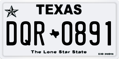 TX license plate DQR0891