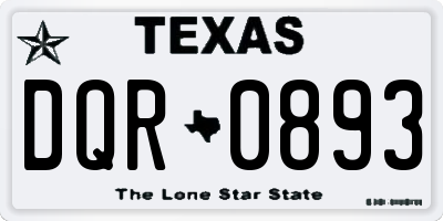 TX license plate DQR0893