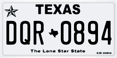 TX license plate DQR0894