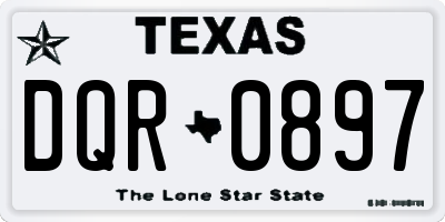 TX license plate DQR0897