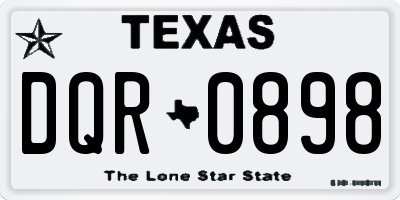 TX license plate DQR0898