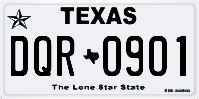 TX license plate DQR0901