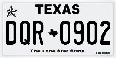 TX license plate DQR0902