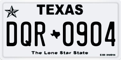 TX license plate DQR0904