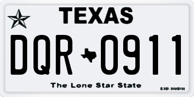 TX license plate DQR0911