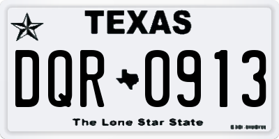 TX license plate DQR0913