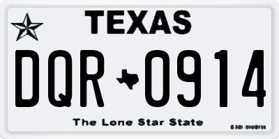 TX license plate DQR0914
