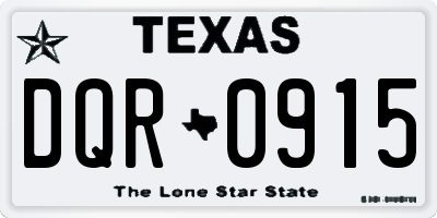 TX license plate DQR0915