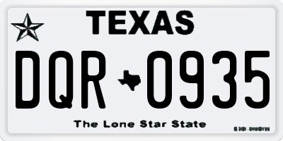 TX license plate DQR0935