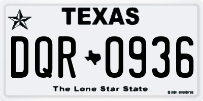 TX license plate DQR0936