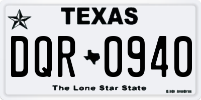 TX license plate DQR0940