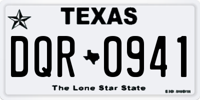 TX license plate DQR0941