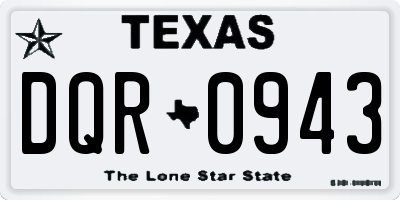 TX license plate DQR0943