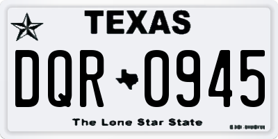 TX license plate DQR0945