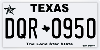 TX license plate DQR0950