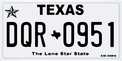 TX license plate DQR0951