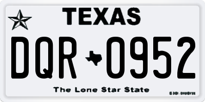 TX license plate DQR0952