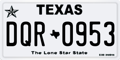 TX license plate DQR0953
