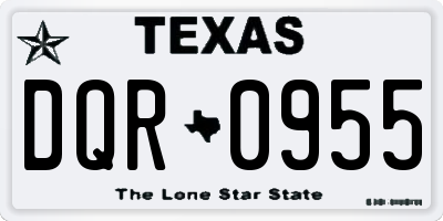 TX license plate DQR0955
