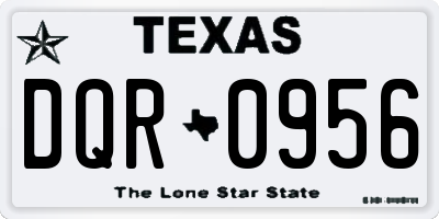 TX license plate DQR0956