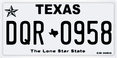 TX license plate DQR0958