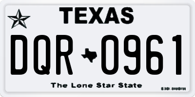 TX license plate DQR0961