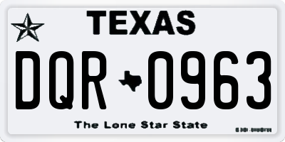 TX license plate DQR0963