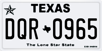 TX license plate DQR0965