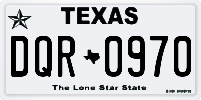 TX license plate DQR0970