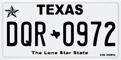 TX license plate DQR0972