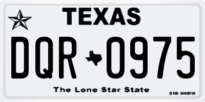 TX license plate DQR0975