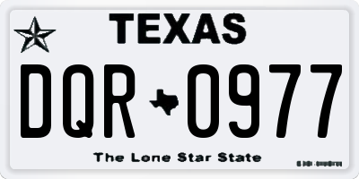 TX license plate DQR0977