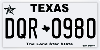 TX license plate DQR0980