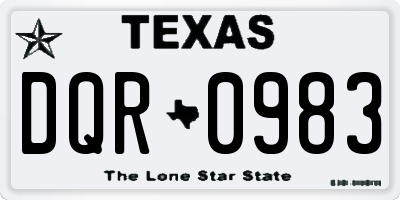 TX license plate DQR0983