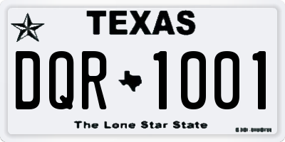 TX license plate DQR1001