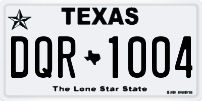 TX license plate DQR1004