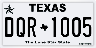 TX license plate DQR1005