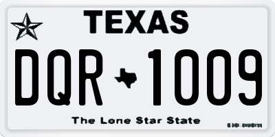 TX license plate DQR1009