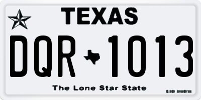 TX license plate DQR1013