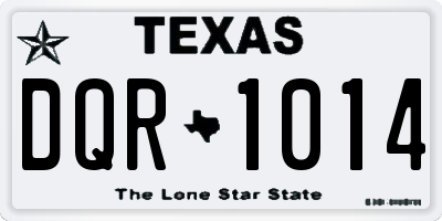 TX license plate DQR1014
