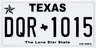 TX license plate DQR1015