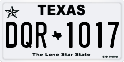 TX license plate DQR1017