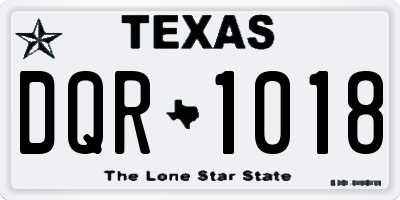 TX license plate DQR1018