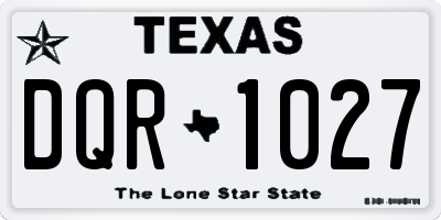TX license plate DQR1027