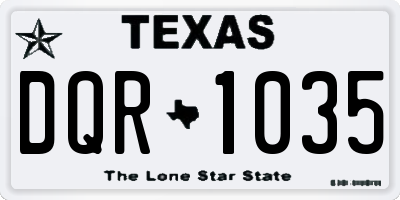 TX license plate DQR1035