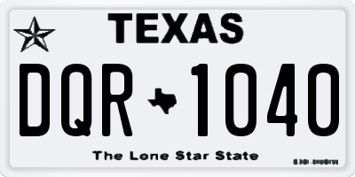 TX license plate DQR1040