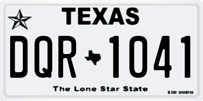 TX license plate DQR1041