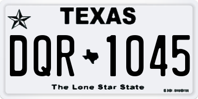 TX license plate DQR1045