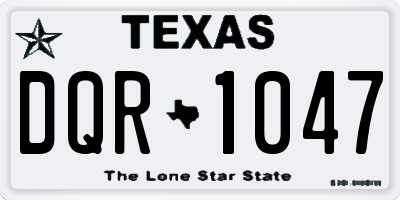 TX license plate DQR1047