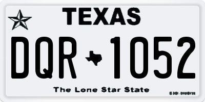 TX license plate DQR1052
